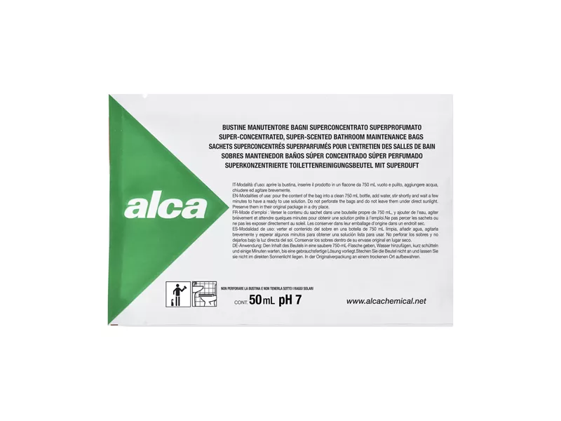 Manutentore Bagni in Bustina Linea Monodose Alca - ALC1039 (Superprofumato 50 ml) Manutentore Bagni in Bustina Linea Monodose Alca - ALC1039 (Superprofumato 50 ml)