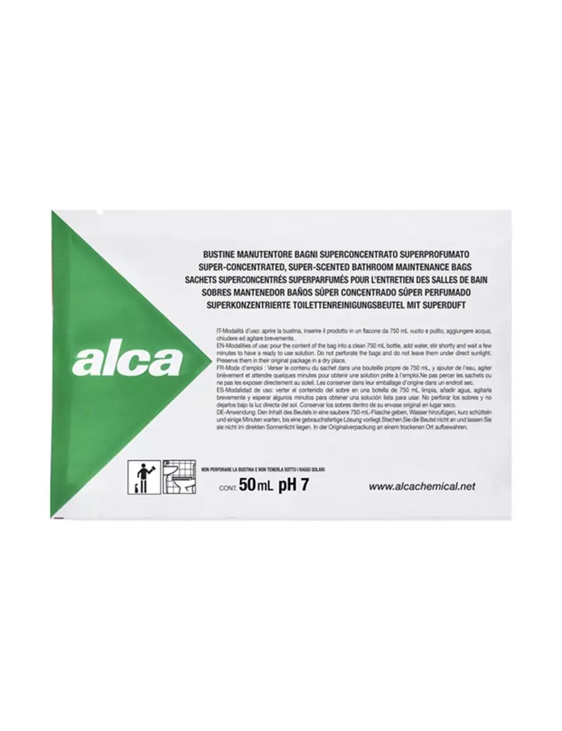 Manutentore Bagni in Bustina Linea Monodose Alca - ALC1039 (Superprofumato 50 ml) Manutentore Bagni in Bustina Linea Monodose Alca - ALC1039 (Superprofumato 50 ml)