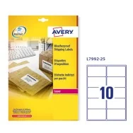 Etichette Adesive in Poliestere Avery - 99,1x57 mm - L7992-25 (Bianco Conf. 25)