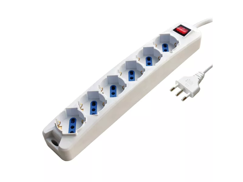 Presa Multipla MKC - Con Interruttore - 6 Bipasso 10A/16A/Schuko - 492518317 (Bianco) Presa Multipla MKC - Con Interruttore - 6 Bipasso 10A/16A/Schuko - 492518317 (Bianco)