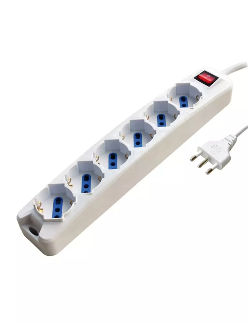 Presa Multipla MKC - Con Interruttore - 6 Bipasso 10A/16A/Schuko - 492518317 (Bianco) Presa Multipla MKC - Con Interruttore - 6 Bipasso 10A/16A/Schuko - 492518317 (Bianco)