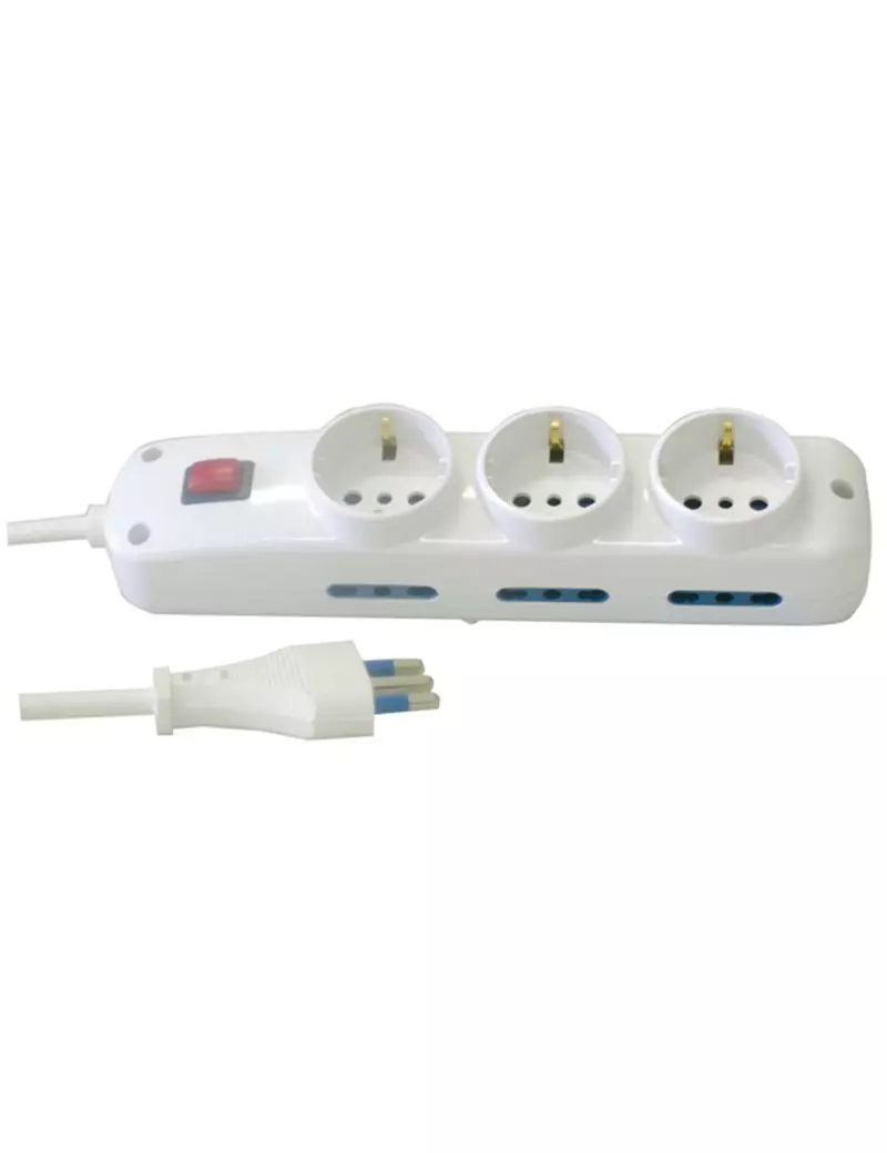 Presa Multipla MKC - Con Interruttore - 9 2P+T/Schuko - 492518056 (Bianco) Presa Multipla MKC - Con Interruttore - 9 2P+T/Schuko - 492518056 (Bianco)