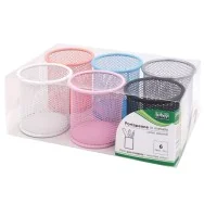 Portapenne a Bicchiere in Rete Metallica Lebez - 8,5x10 cm - 1226 (Assortiti Conf. 6)