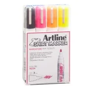 Marcatore Permanente per Tessuti Shirt Marker Artline - Punta Tonda - 2 mm - AEKT2/4W1 (Assortiti Conf. 4)