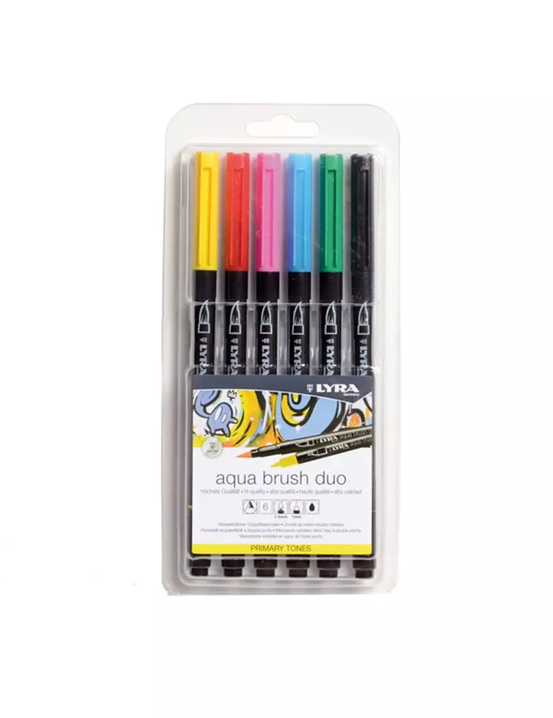 Pennarelli Aqua Brush Duo Lyra - L6521060 (Colori Primari Conf. 6) Pennarelli Aqua Brush Duo Lyra - L6521060 (Colori Primari Conf. 6)