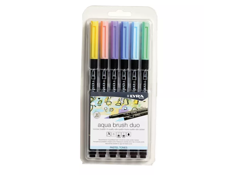 Pennarelli Aqua Brush Duo Lyra - L6521061 (Colori Pastel Conf. 6) Pennarelli Aqua Brush Duo Lyra - L6521061 (Colori Pastel Conf. 6)