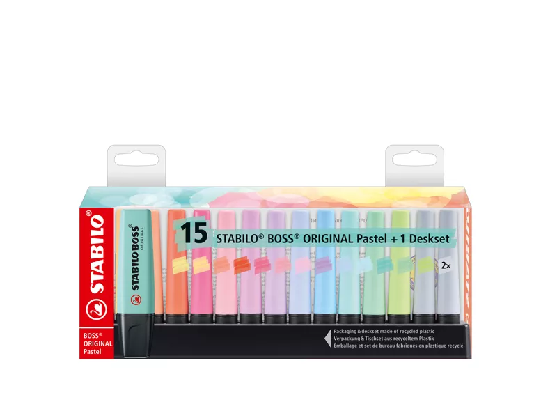 Evidenziatore Boss Pastel Stabilo - 2-5 mm - 7015-02 (Assortiti Conf. 15)