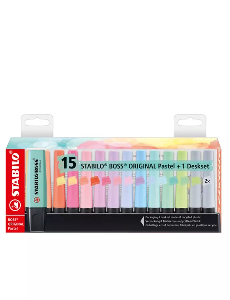 Evidenziatore Boss Pastel Stabilo - 2-5 mm - 7015-02 (Assortiti Conf. 15)