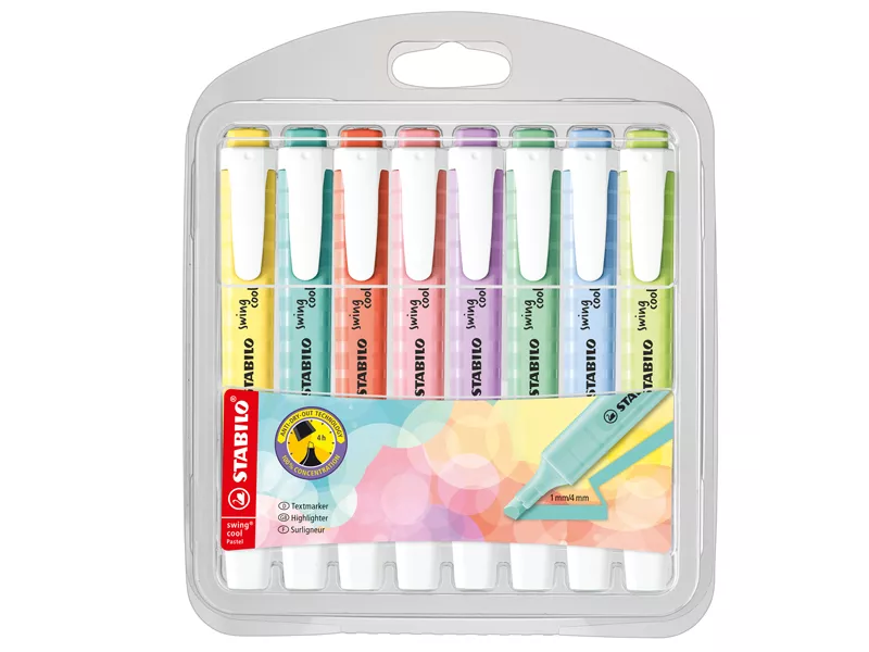 Evidenziatore Swing Cool Pastel Stabilo - 1-4 mm - 275/8-08-1 (Assortiti Conf. 8)