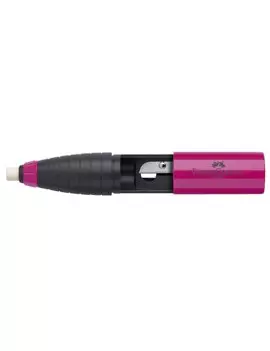 Temperamatite con Contenitore e Gomma Twist Combi Faber Castell - 1 Foro - 184401 (Nero e Rosa)