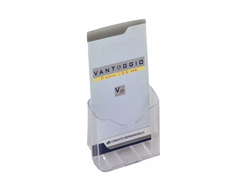 Portadepliant da Tavolo Tecnostyl - 1/3 A4 a 1 Tasca - LH004 (Trasparente) Portadepliant da Tavolo Tecnostyl - 1/3 A4 a 1 Tasca - LH004 (Trasparente)