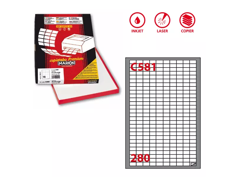 Etichette Adesive Markin - 19x10 mm - X210C581 (Bianco Conf. 100)