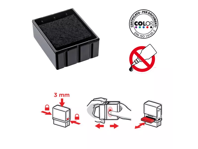 Tamponcino di Ricambio per Timbri Printer E/Q43 Colop - E/Q43 N (Nero Conf. 5)