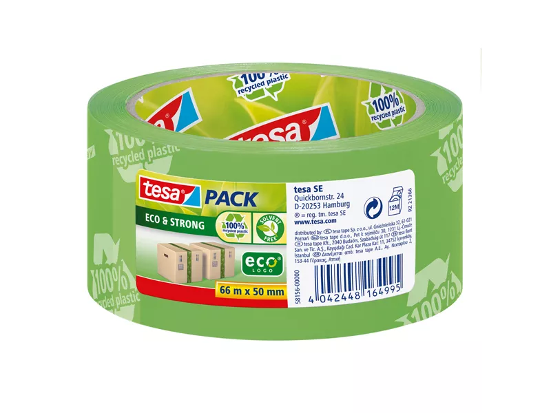 Nastro Adesivo Tesapack Eco & Strong Tesa - 50 mm x 66 m - 58156-00000-01 (Verde Conf. 6)