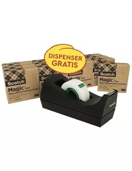 Dispenser per Nastro Adesivo C38 Scotch 3M - 19 mm x 33 m - 44703 (Nero)