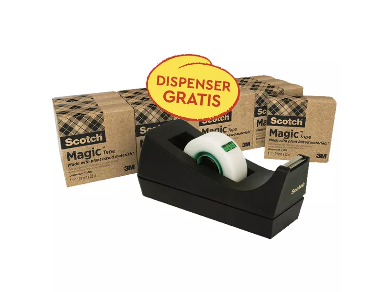 Dispenser per Nastro Adesivo C38 Scotch 3M - 19 mm x 33 m - 44703 (Nero)