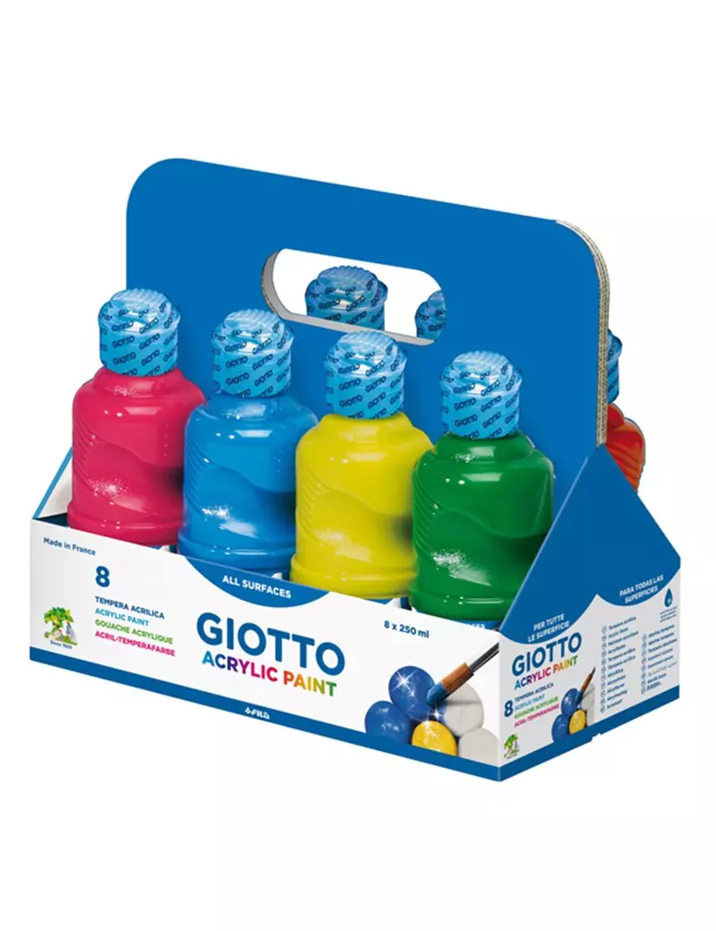 Tempera Acrilica Giotto Fila - 250 ml - 535100 (Assortiti Conf. 8)