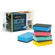 Spugna Nettina Milleusi Perfetto - 11x6,5x3 cm - Doppio Strato - 0246C (Assortiti Conf. 5)