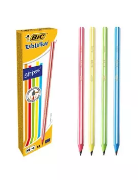 Matita Evolution Stripes Bic - HB - 918487 (Assortiti Conf. 12)