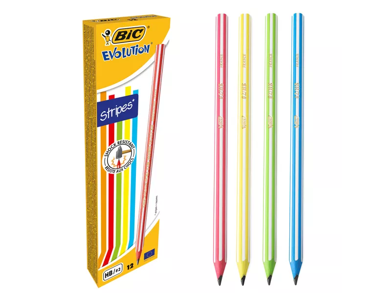 Matita Evolution Stripes Bic - HB - 918487 (Assortiti Conf. 12)