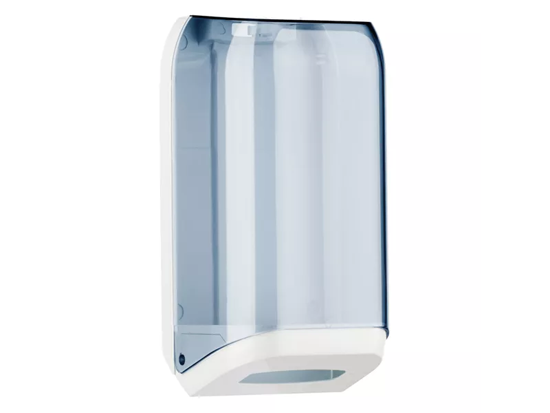 Dispenser per Carta Igienica in Fogli Mar Plast - 15,8x13x30,7 cm - A62110 (Bianco e Trasparente)