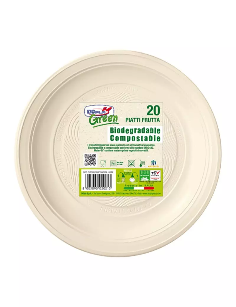 Piatti Biodegradabili DOpla - 17 cm - 45013 (Bianco Conf. 20) Piatti Biodegradabili DOpla - 17 cm - 45013 (Bianco Conf. 20)