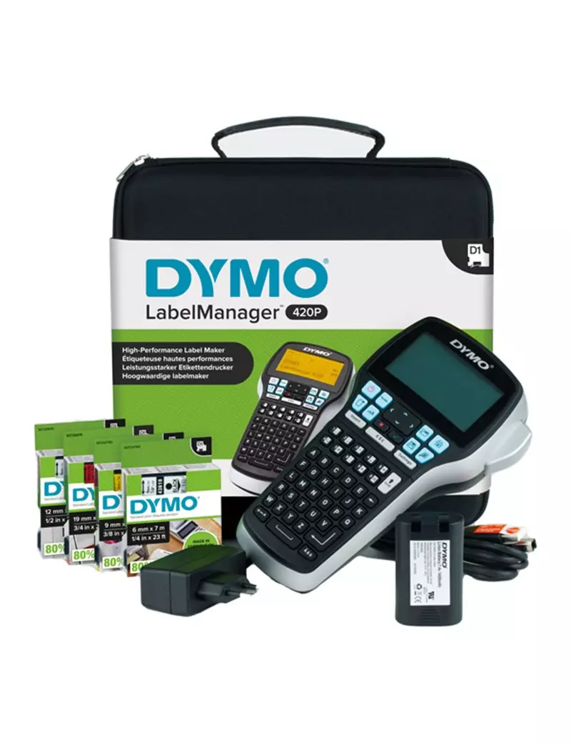 Kit Etichettatrice Dymo LabelManager 420P - 4 Nastri Inclusi - S0915480