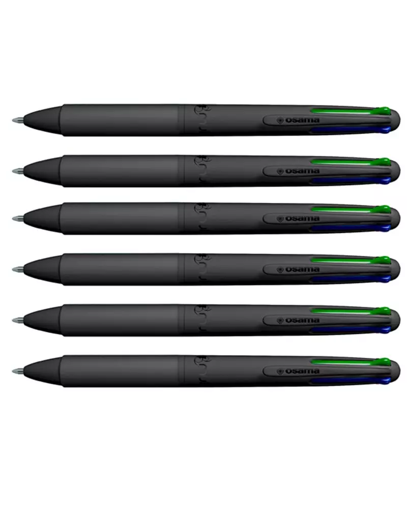 Penna a Sfera All Black Osama - 1 mm - OW 84005713 (Nero Blu Rosso Verde Conf. 6)