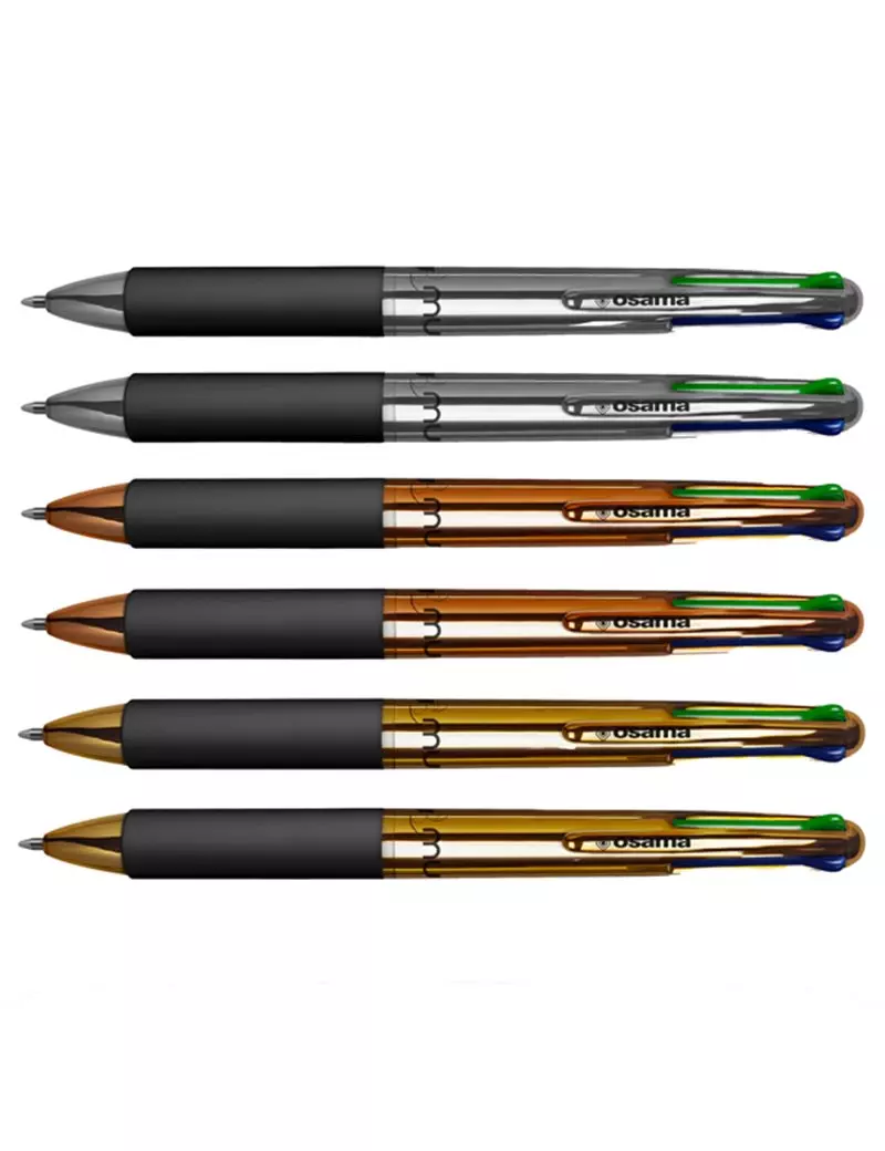 Penna a Sfera Chrome Osama - 1 mm - OW 84006956 (Nero Blu Rosso Verde Conf. 6) Penna a Sfera Chrome Osama - 1 mm - OW 84006956 (Nero Blu Rosso Verde Conf. 6)