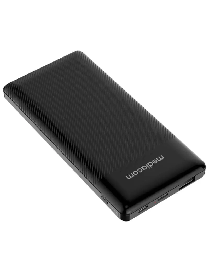 Powerbank Ultrasottile Type-C Mediacom - 10000 mAh - MD-P300 (Nero) Powerbank Ultrasottile Type-C Mediacom - 10000 mAh - MD-P300 (Nero)