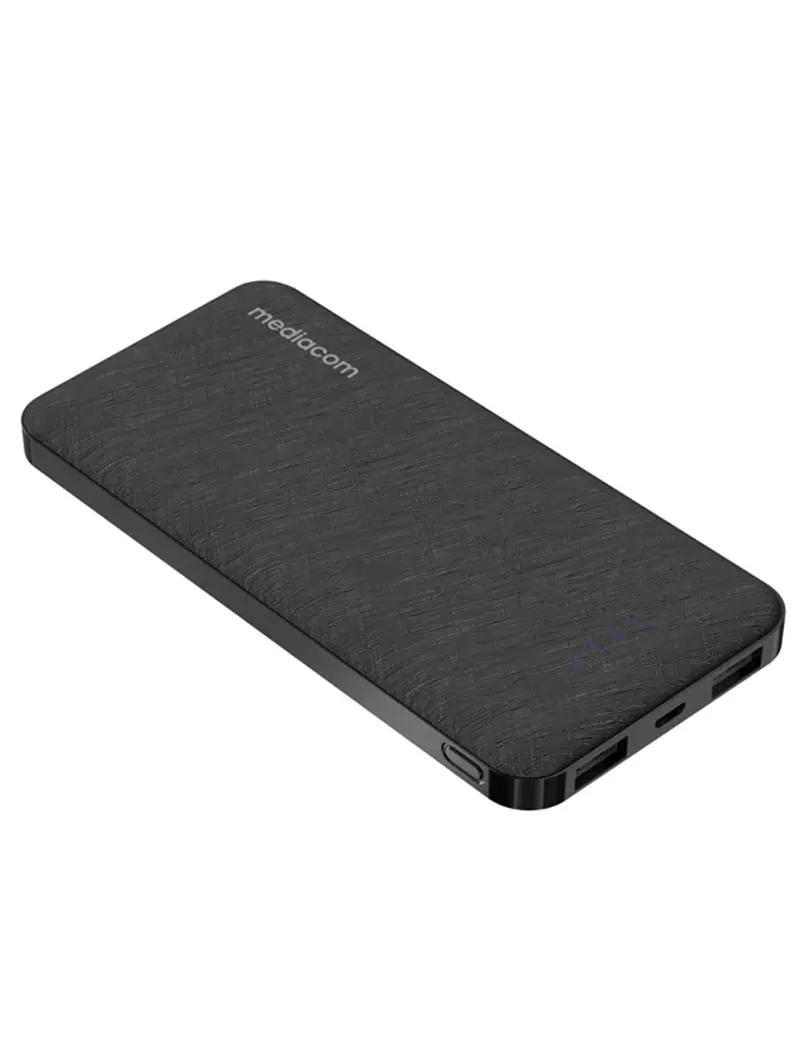 Powerbank Ultrasottile USB Mediacom - 10000 mAh - MD-P100 (Nero) Powerbank Ultrasottile USB Mediacom - 10000 mAh - MD-P100 (Nero)