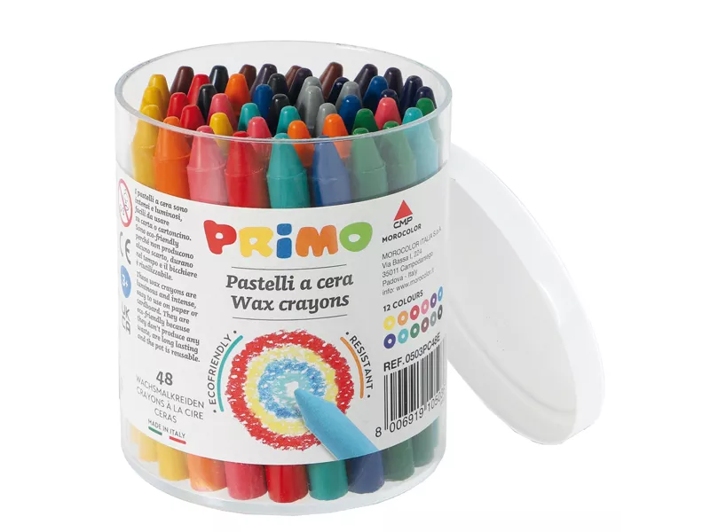 Pastelli a Cera Jumbo Primo Morocolor - 9 mm - 0503PC48E (Assortiti Conf. 48)
