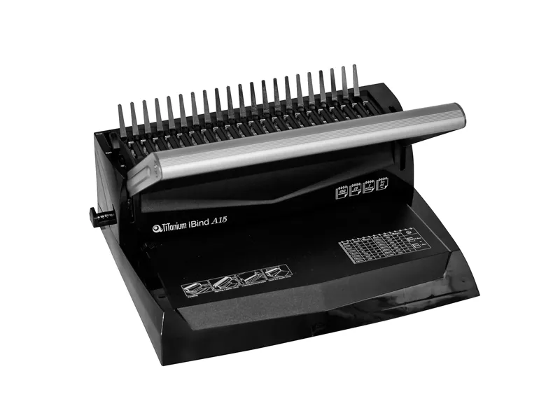 Rilegatrice a Dorsi Plastici Ibind 15 Titanium - 450 Fogli - PB1015 (Nero)