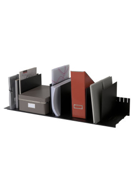 Portariviste a 10 Separatori Mobili Paperflow - 80,2x27,5x21 cm - K421201 (Nero)