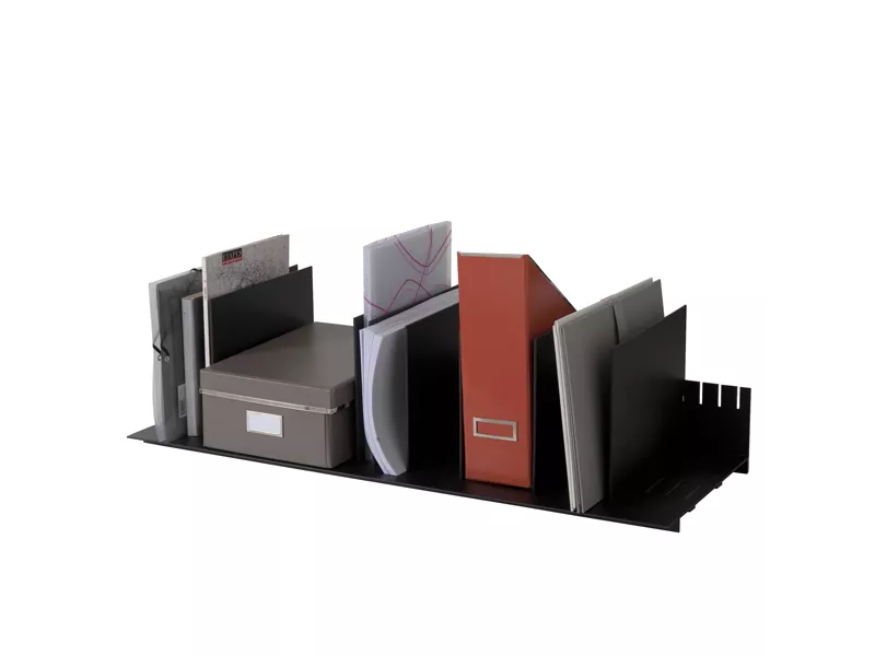 Portariviste a 10 Separatori Mobili Paperflow - 80,2x27,5x21 cm - K421201 (Nero)