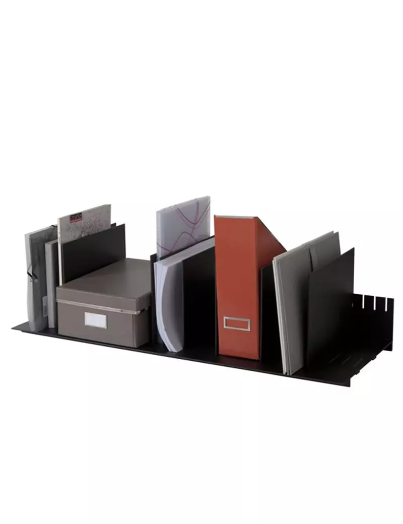 Portariviste a 10 Separatori Mobili Paperflow - 80,2x27,5x21 cm - K421201 (Nero)