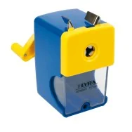 Temperamatite a Manovella con Contenitore Lyra - 1 Foro - L7321660 (Giallo e Blu)