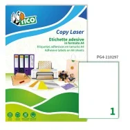 Etichette Adesive Copy Laser Tico - A4 - 210x297 mm - PG4-210297 (Bianco Conf. 100)