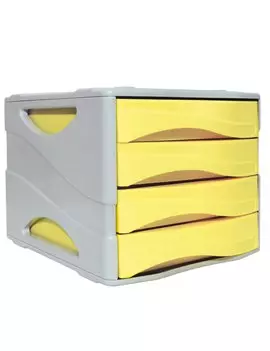 Cassettiera Keep Colour Pastel Arda - 4 Cassetti - 25x32x20 cm - 15P4PPASG (Grigio e Giallo)