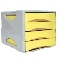 Cassettiera Keep Colour Pastel Arda - 4 Cassetti - 25x32x20 cm - 15P4PPASG (Grigio e Giallo)