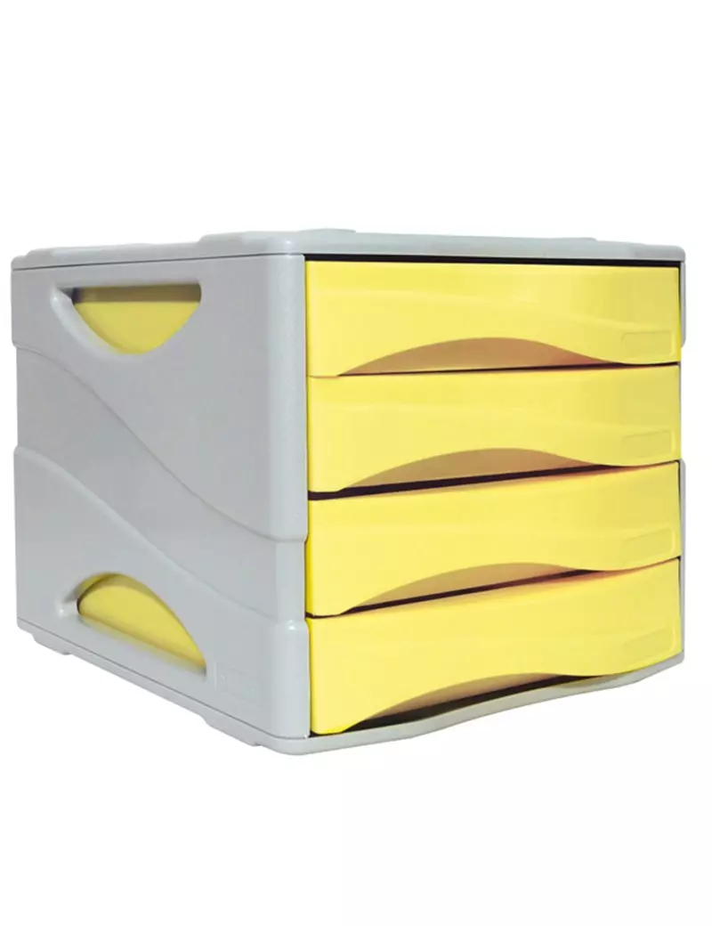 Cassettiera Keep Colour Pastel Arda - 4 Cassetti - 25x32x20 cm - 15P4PPASG (Grigio e Giallo) Cassettiera Keep Colour Pastel Arda - 4 Cassetti - 25x32x20 cm - 15P4PPASG (Grigio e Giallo)