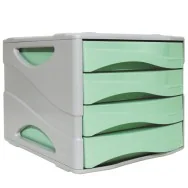 Cassettiera Keep Colour Pastel Arda - 4 Cassetti - 25x32x20 cm - 15P4PPASV (Grigio e Verde)