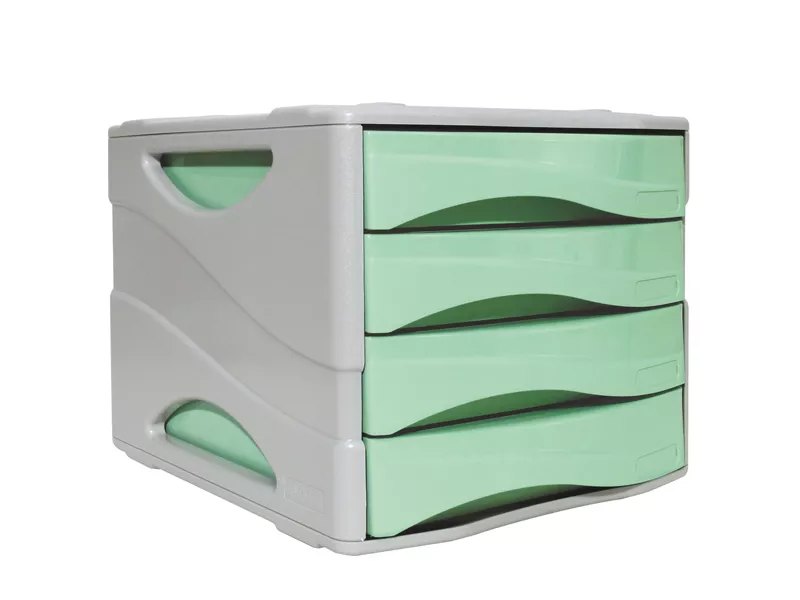 Cassettiera Keep Colour Pastel Arda - 4 Cassetti - 25x32x20 cm - 15P4PPASV (Grigio e Verde)