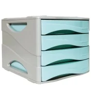 Cassettiera Keep Colour Pastel Arda - 4 Cassetti - 25x32x20 cm - 15P4PPASBL (Grigio e Azzurro)