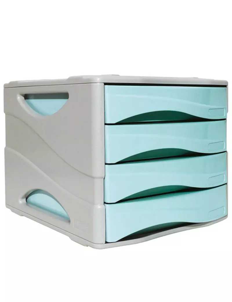 Cassettiera Keep Colour Pastel Arda - 4 Cassetti - 25x32x20 cm - 15P4PPASBL (Grigio e Azzurro) Cassettiera Keep Colour Pastel Arda - 4 Cassetti - 25x32x20 cm - 15P4PPASBL (Grigio e Azzurro)
