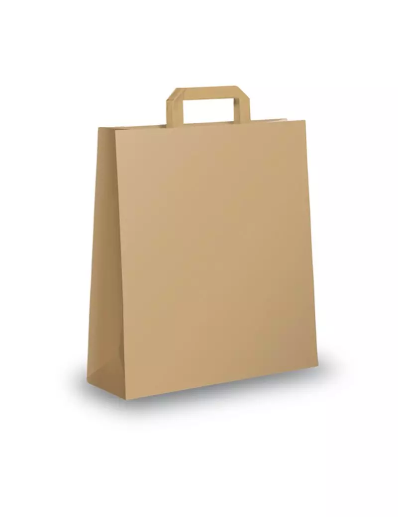 Shopper in Carta con Maniglie Piattina Mainetti Bags - 22x10x29 cm - 001635 (Avana Conf. 350)