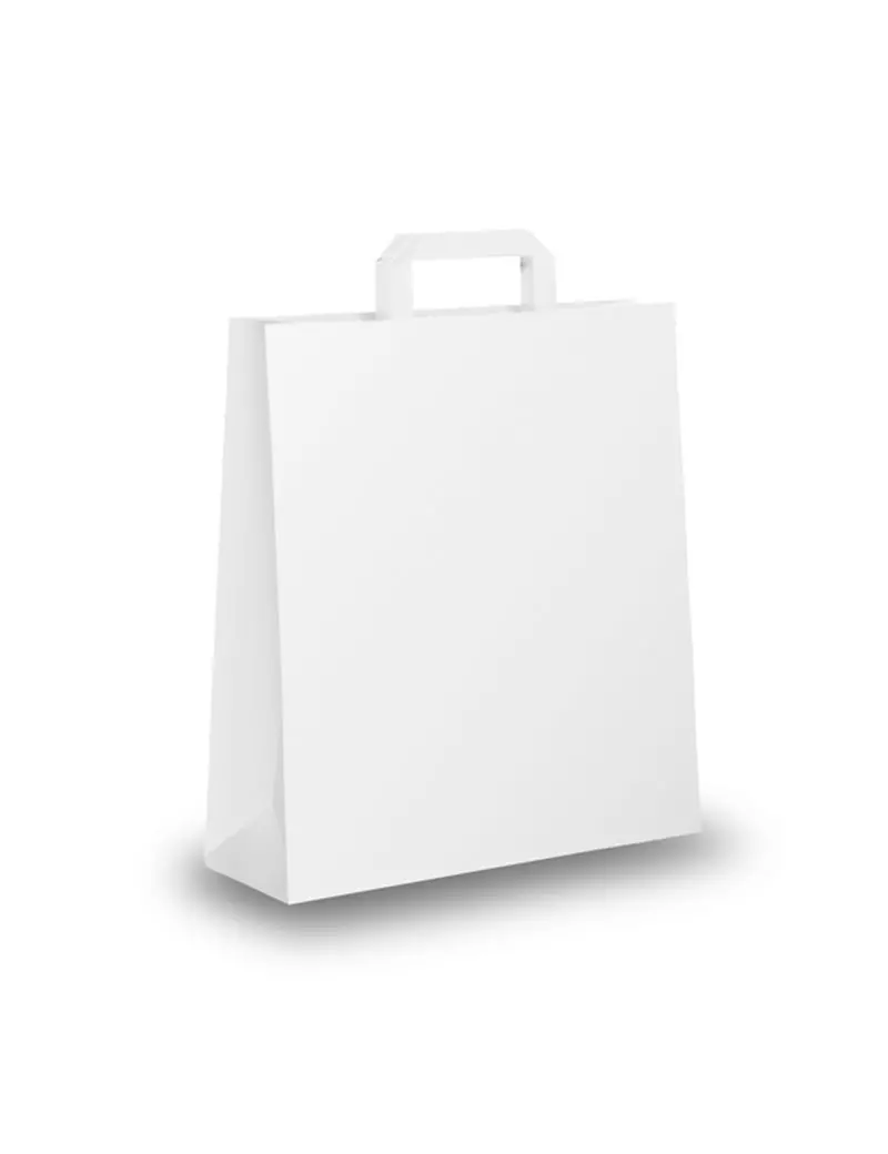 Shopper in Carta con Maniglie Piattina Mainetti Bags - 22x10x29 cm - 001635 (Bianco Conf. 350)
