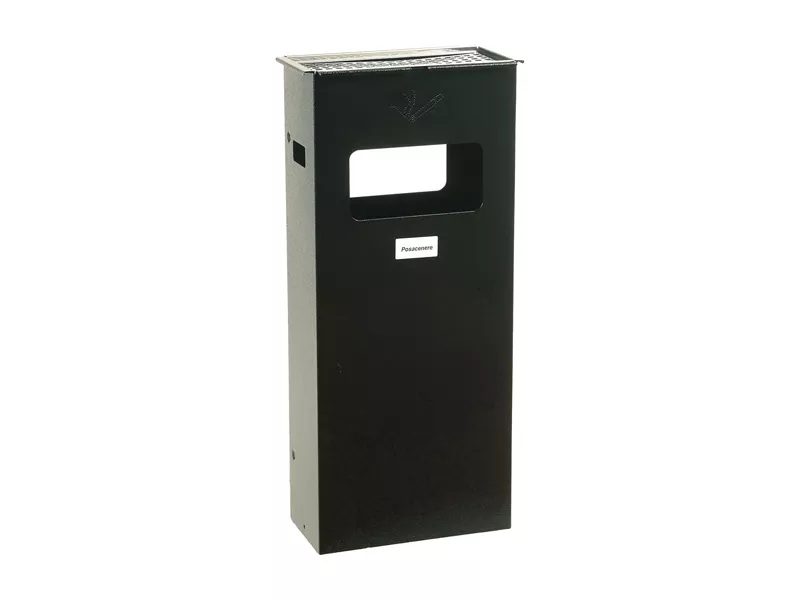 Gettacarte/Posacenere da Terra per Esterni Metalplus - 30x70 cm - 5430/1 (Grigio Scuro)