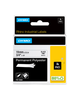 Nastro Originale Dymo 18484 - 19 mm x 5,5 m (Nero su Bianco)