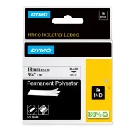 Nastro Originale Dymo 18484 - 19 mm x 5,5 m (Nero su Bianco)